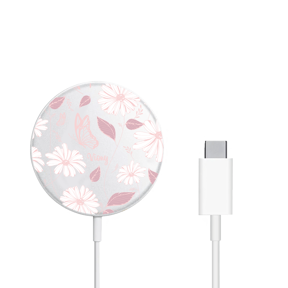 Magnetic Wireless Charger - Butterfly & Daisy