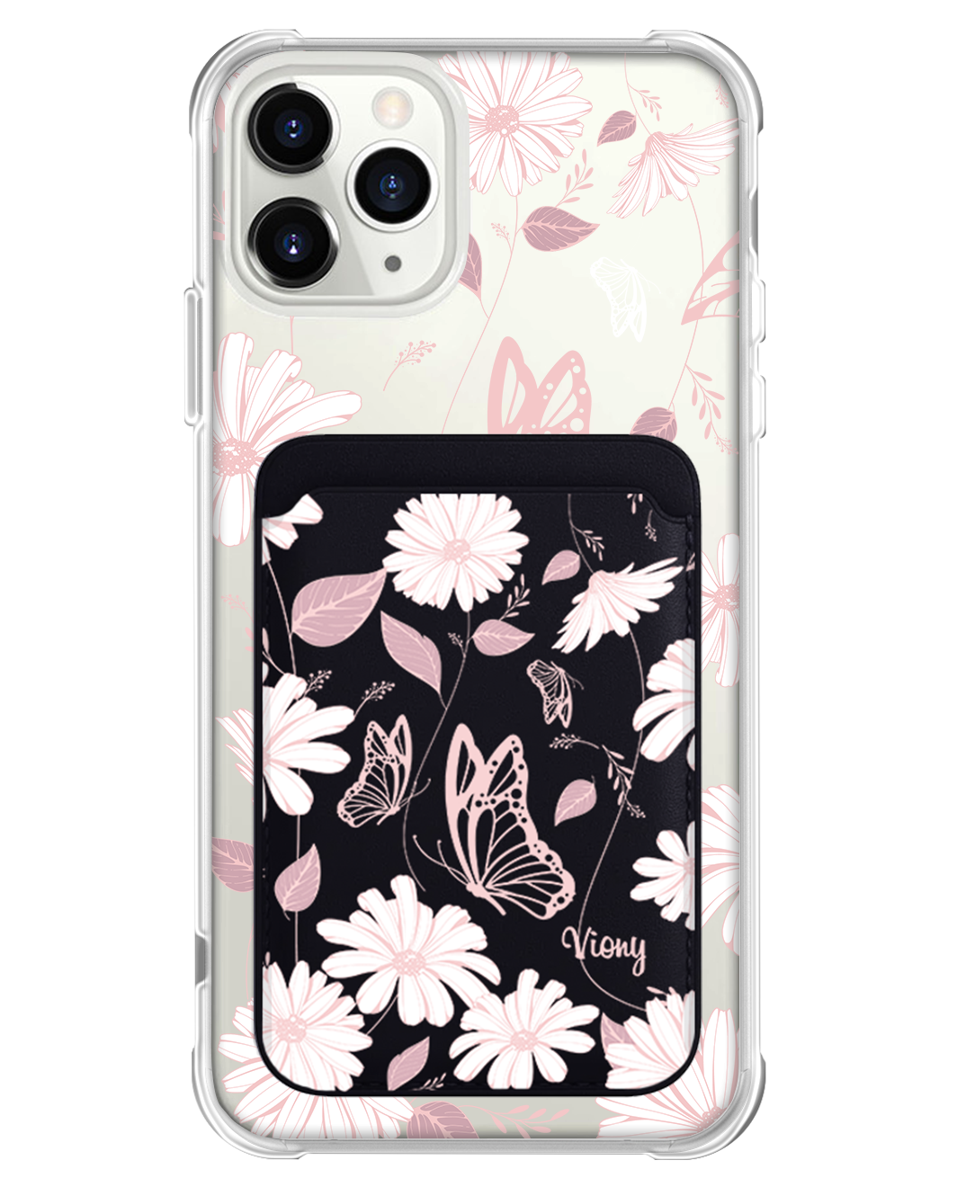 iPhone Magnetic Wallet Case - Butterfly & Daisy