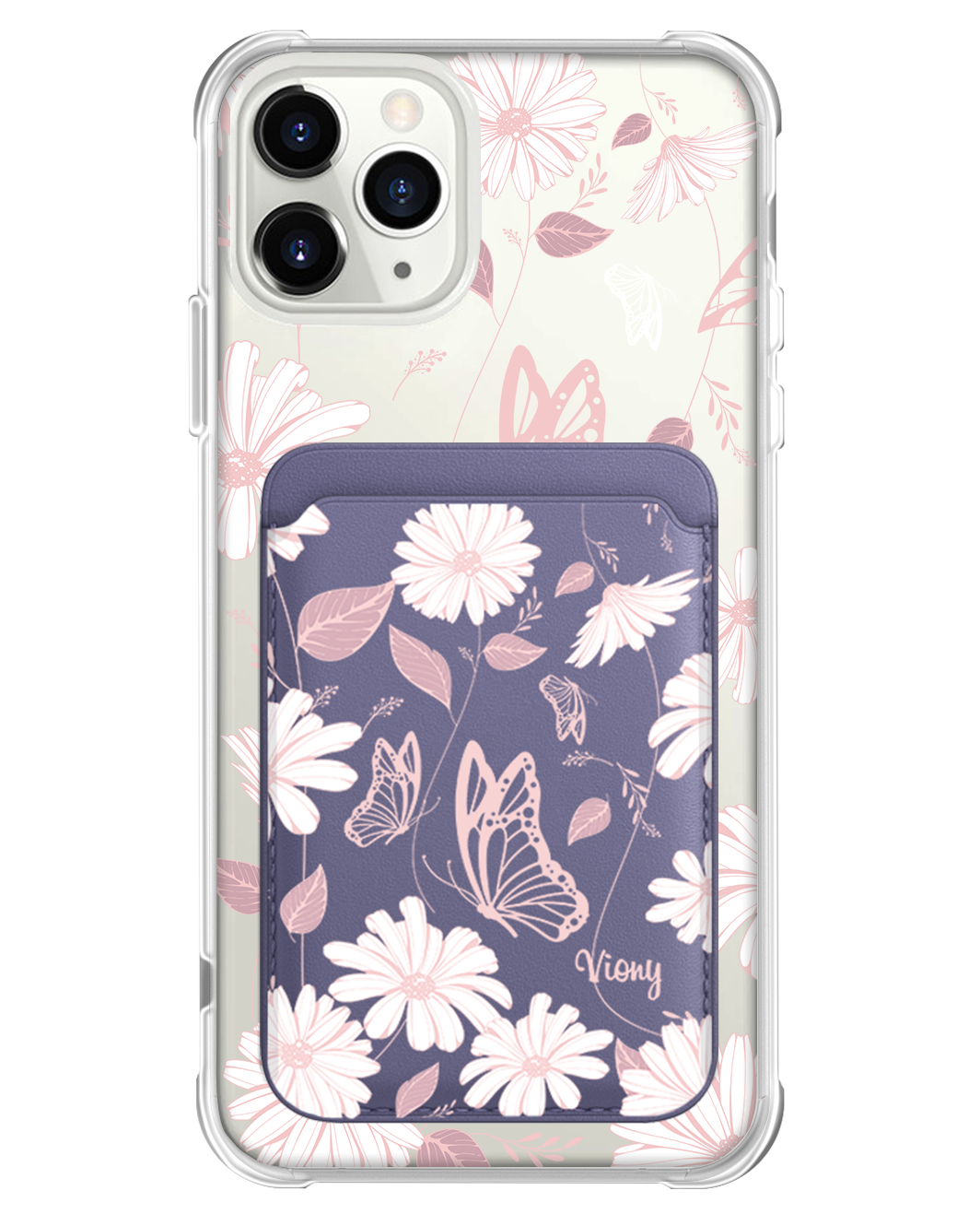 iPhone Magnetic Wallet Case - Butterfly & Daisy