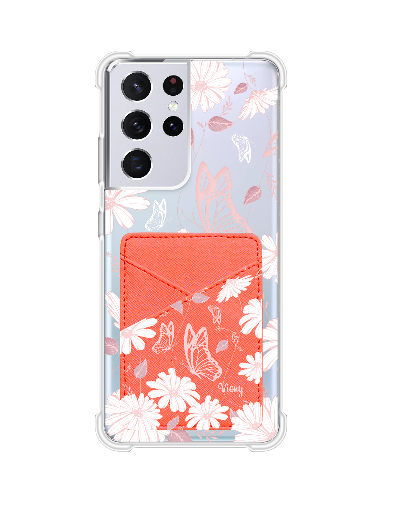 Android Phone Wallet Case - Butterfly & Daisy