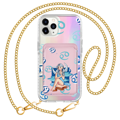 iPhone Magnetic Wallet Holo Case - Cancer