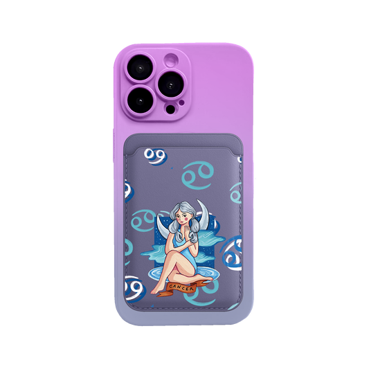 iPhone Magnetic Wallet Silicone Case - Cancer