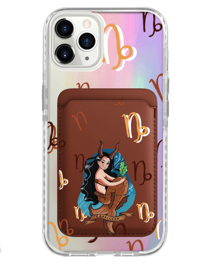 iPhone Magnetic Wallet Holo Case - Capricorn