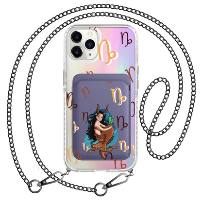 iPhone Magnetic Wallet Holo Case - Capricorn