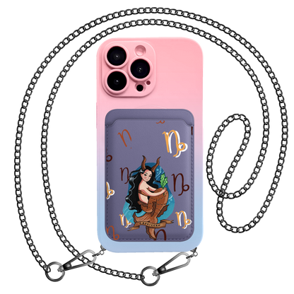 iPhone Magnetic Wallet Silicone Case - Capricorn