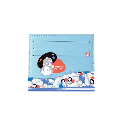 6 Slots Card Holder - White Puppy