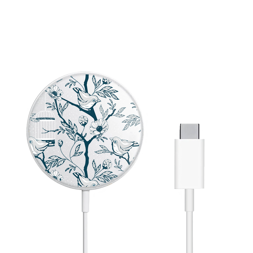 Magnetic Wireless Charger - Lovebird Monochrome