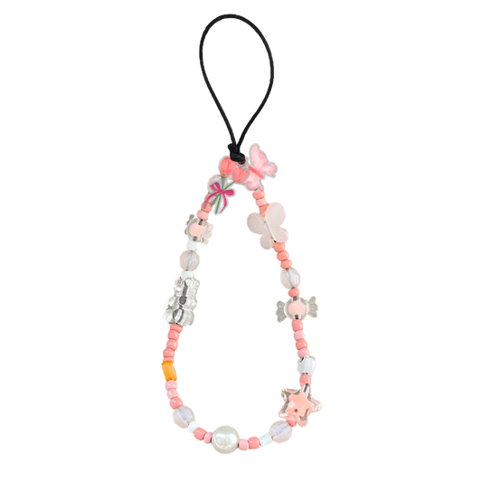 Beaded Strap with Acrylic Charm - Coquette Butterfly