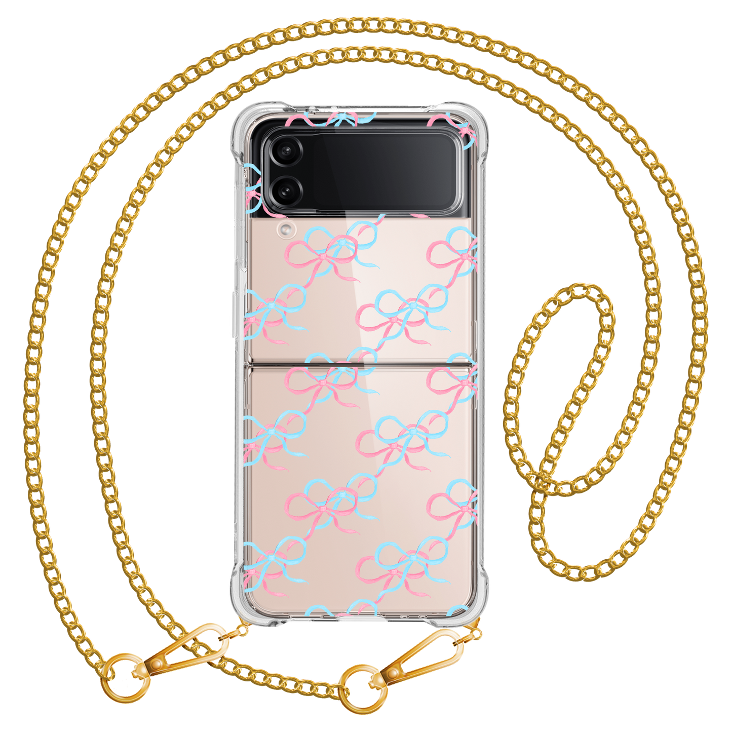 Android Flip / Fold Case - Coquette Pink & Blue Bow