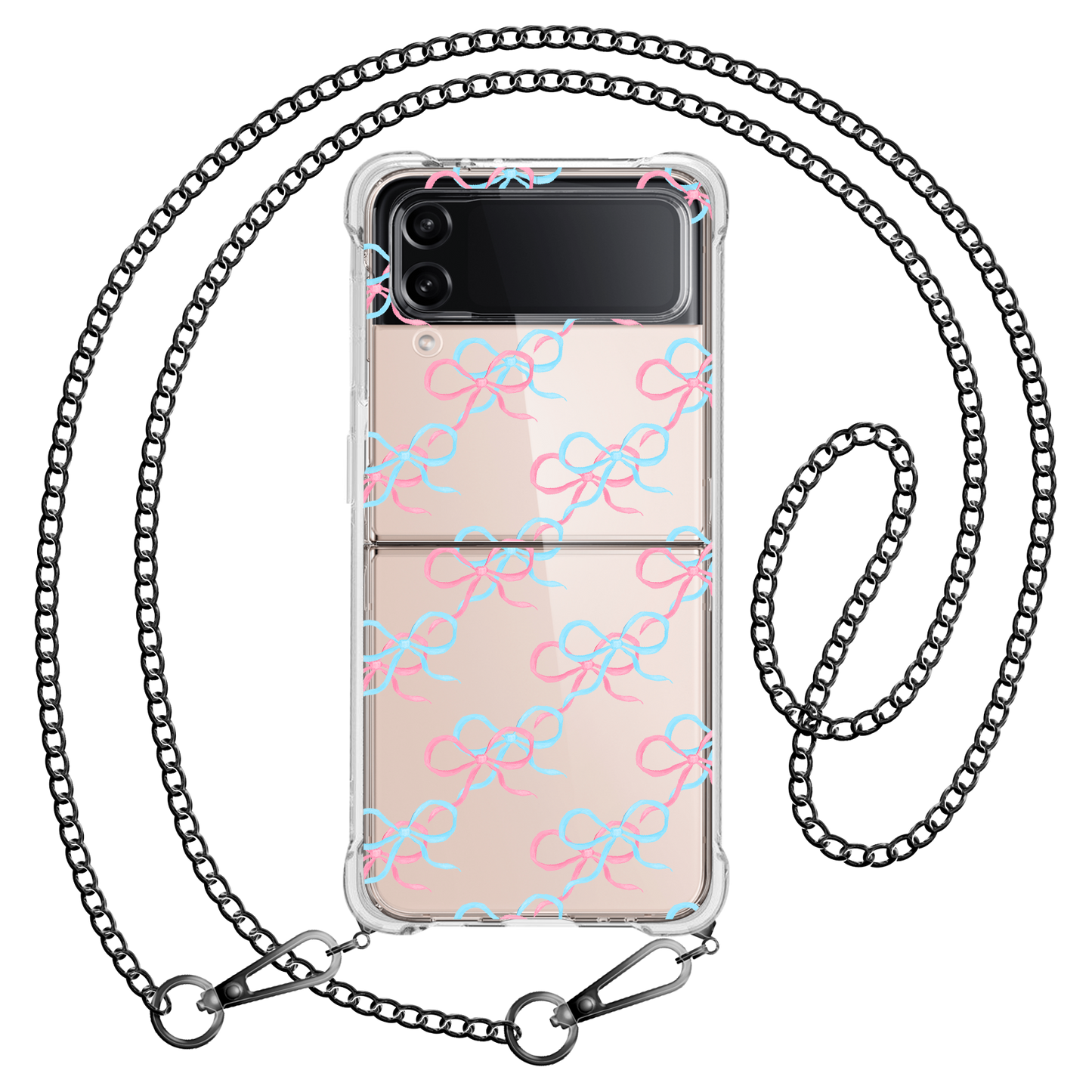 Android Flip / Fold Case - Coquette Pink & Blue Bow