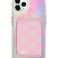 iPhone Magnetic Wallet Holo Case - Coquette Pink Bow