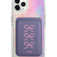 iPhone Magnetic Wallet Holo Case - Coquette Triple Bow