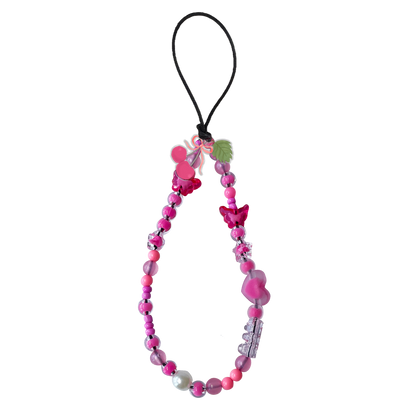 Beaded Strap with Acrylic Charm - Coquette Butterfly