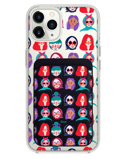 iPhone Magnetic Wallet Case - Cute Sweety Faces