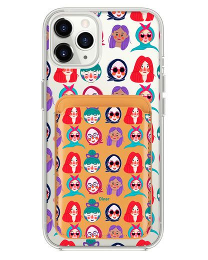 iPhone Magnetic Wallet Case - Cute Sweety Faces