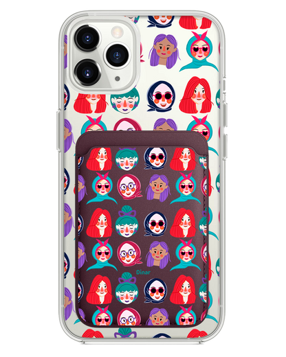 iPhone Magnetic Wallet Case - Cute Sweety Faces