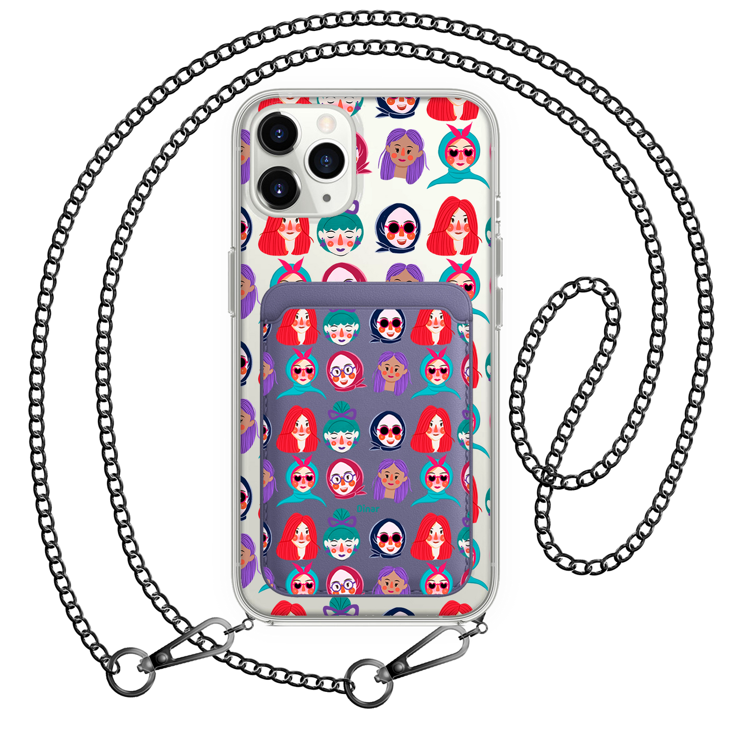 iPhone Magnetic Wallet Case - Cute Sweety Faces
