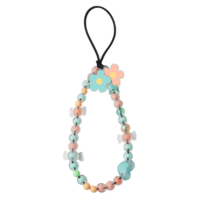 Beaded Strap with Acrylic Charm - Coquette Overlap Bow