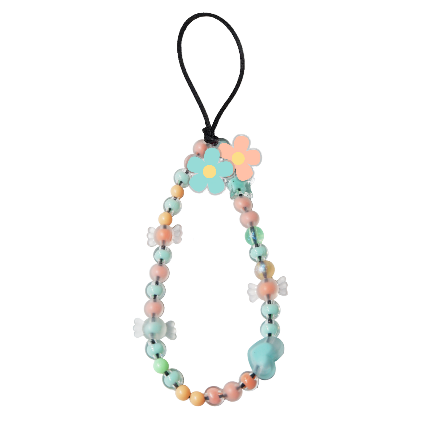 Beaded Strap with Acrylic Charm - Daisy Daze