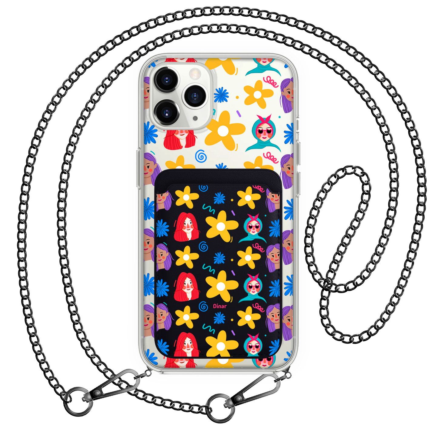 iPhone Magnetic Wallet Case - Daisy Faces