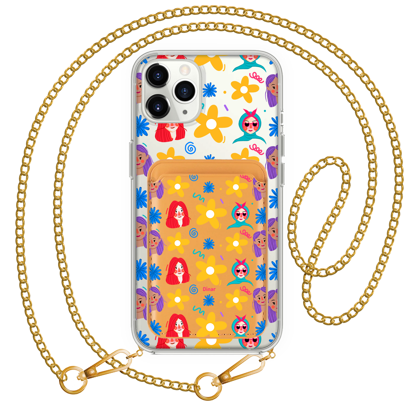 iPhone Magnetic Wallet Case - Daisy Faces