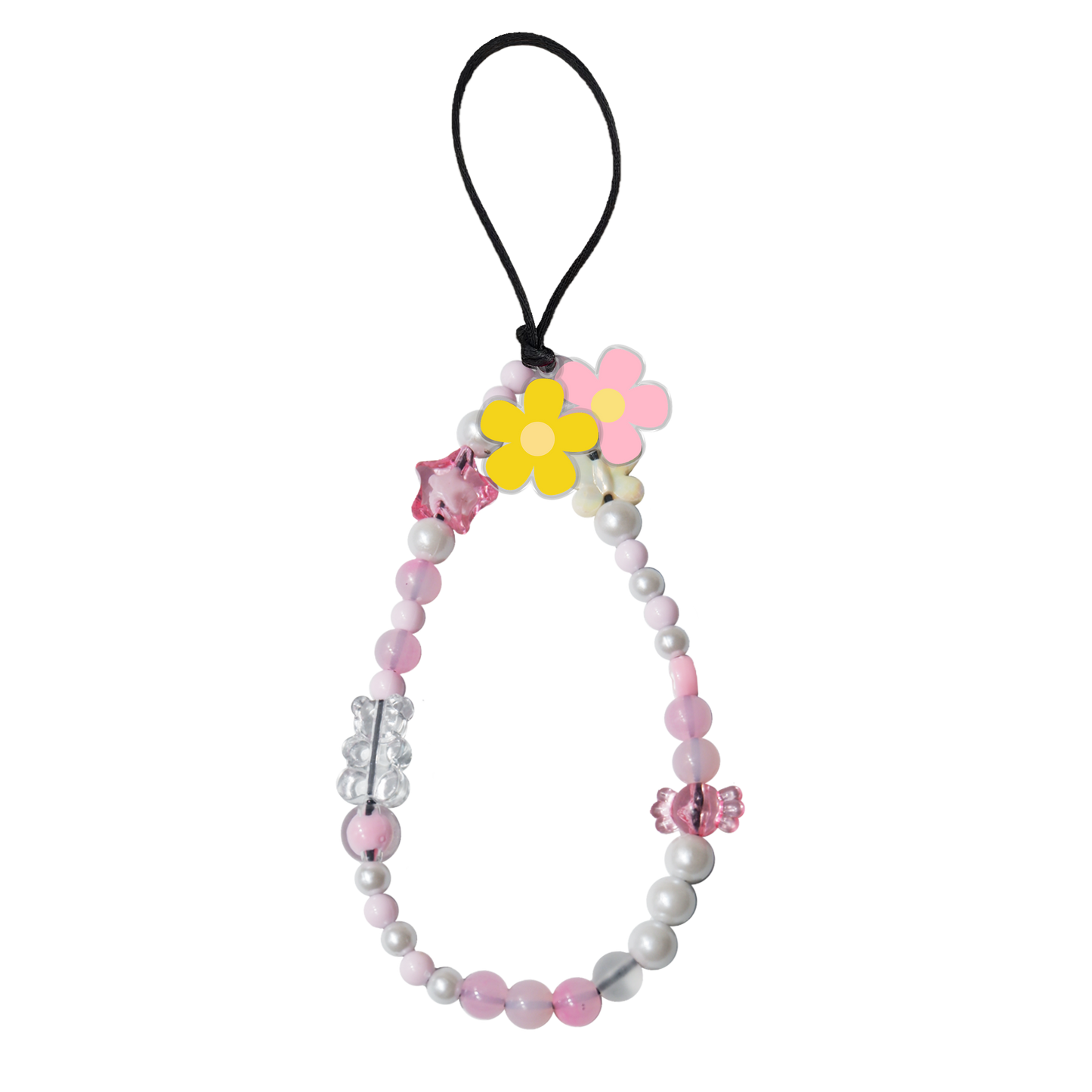 Beaded Strap with Acrylic Charm - Daisy Delight 2.0