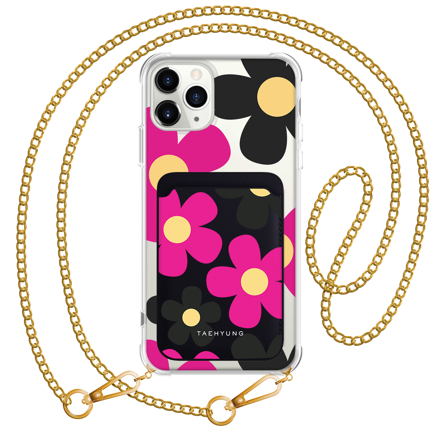 iPhone Magnetic Wallet Case - Daisy Hot Pink