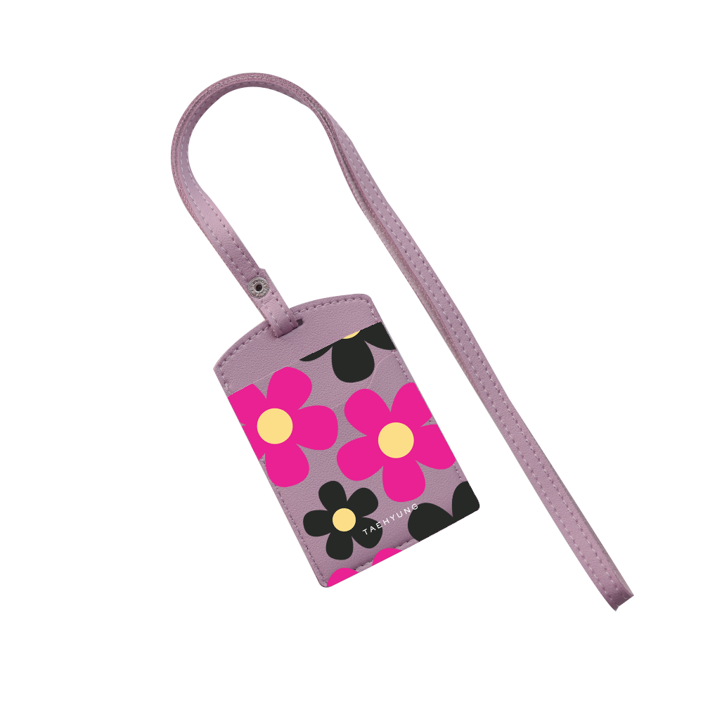 Vegan Leather Lanyard - Daisy Hot Pink