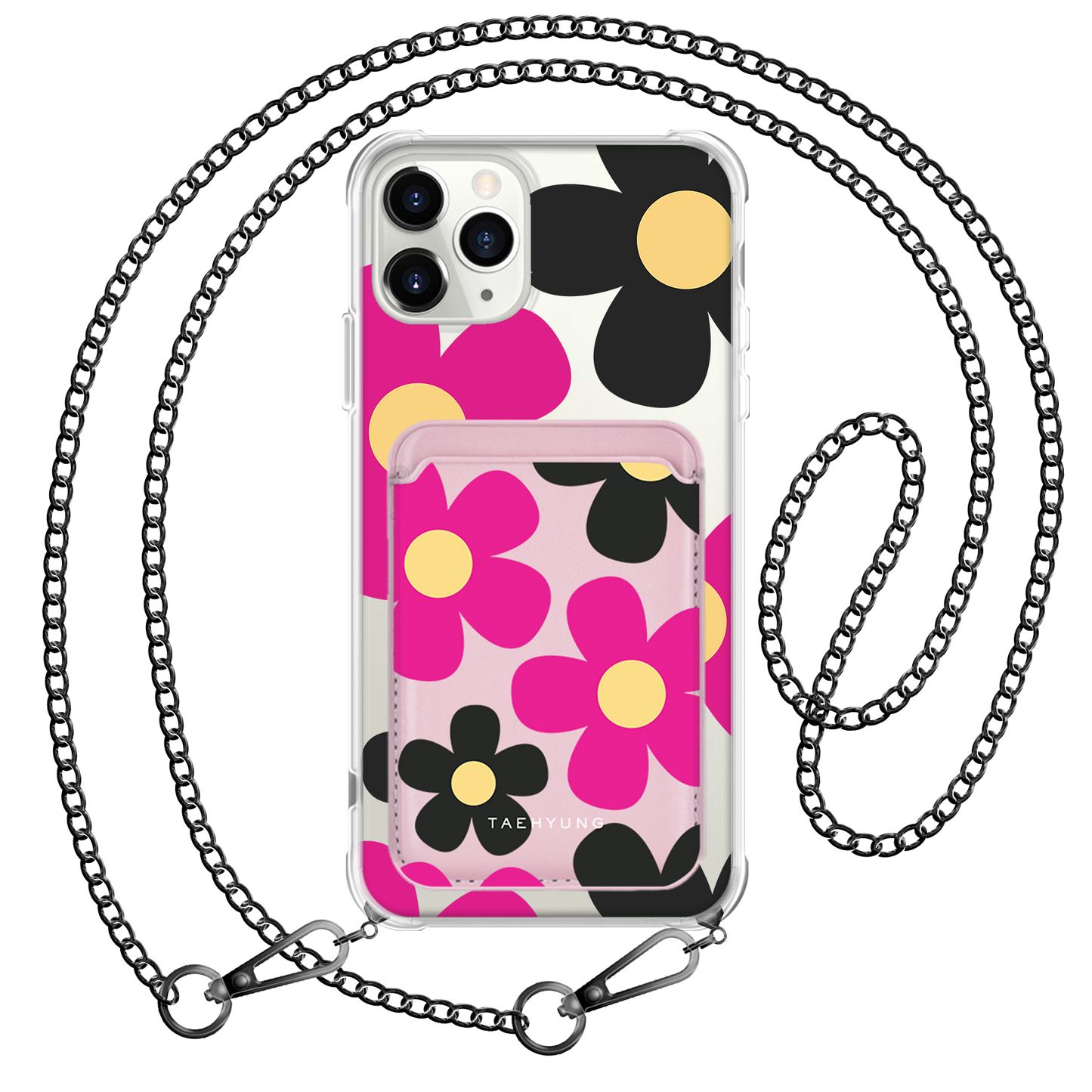 iPhone Magnetic Wallet Case - Daisy Hot Pink