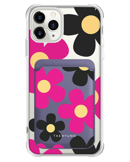 iPhone Magnetic Wallet Case - Daisy Hot Pink