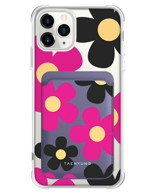 iPhone Magnetic Wallet Case - Daisy Hot Pink