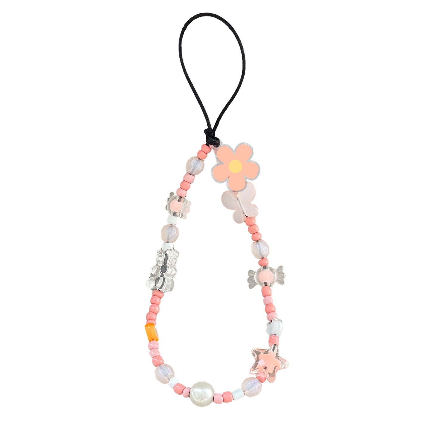 Beaded Strap with Acrylic Charm - Daisy Garland