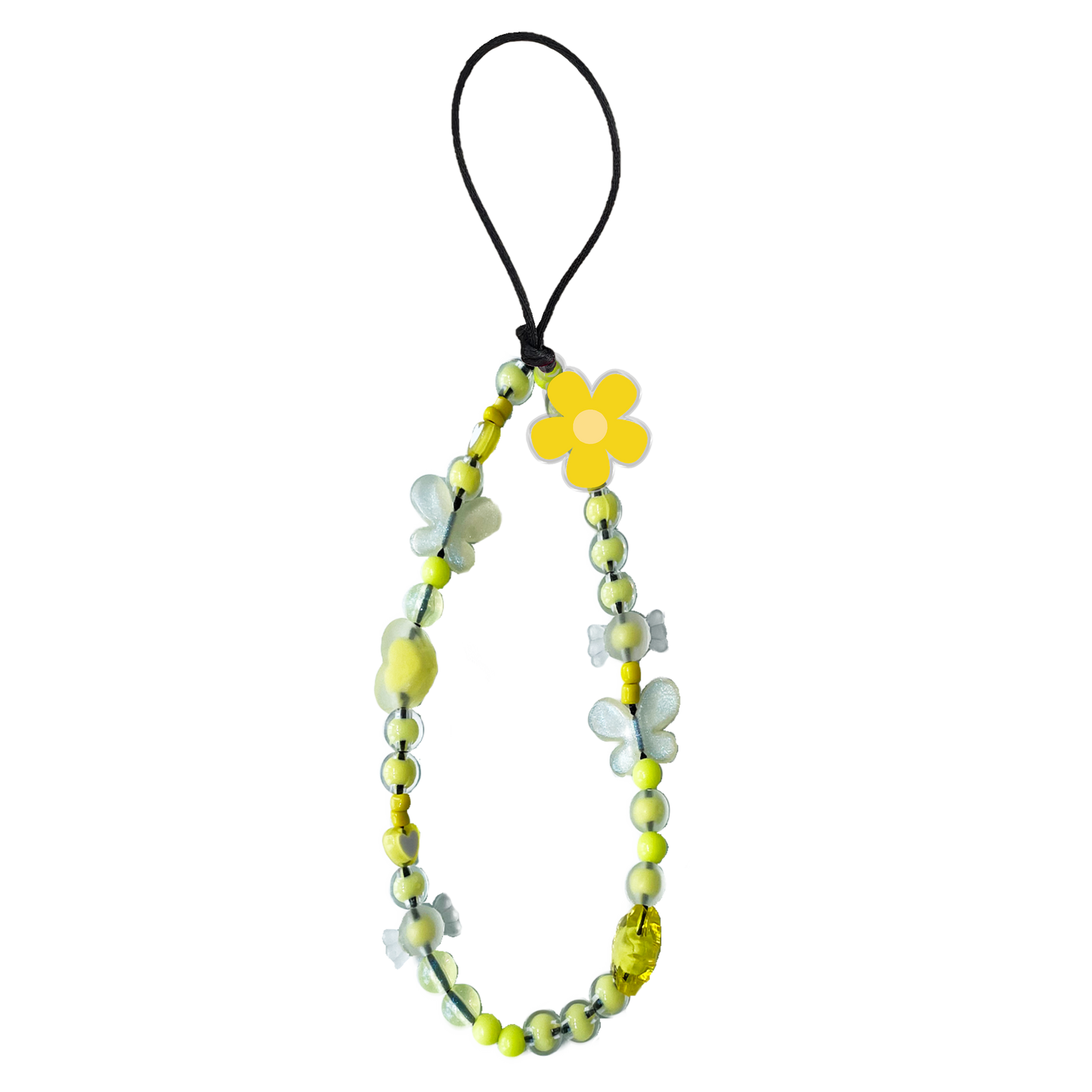 Beaded Strap with Acrylic Charm - Daisy Sunshine