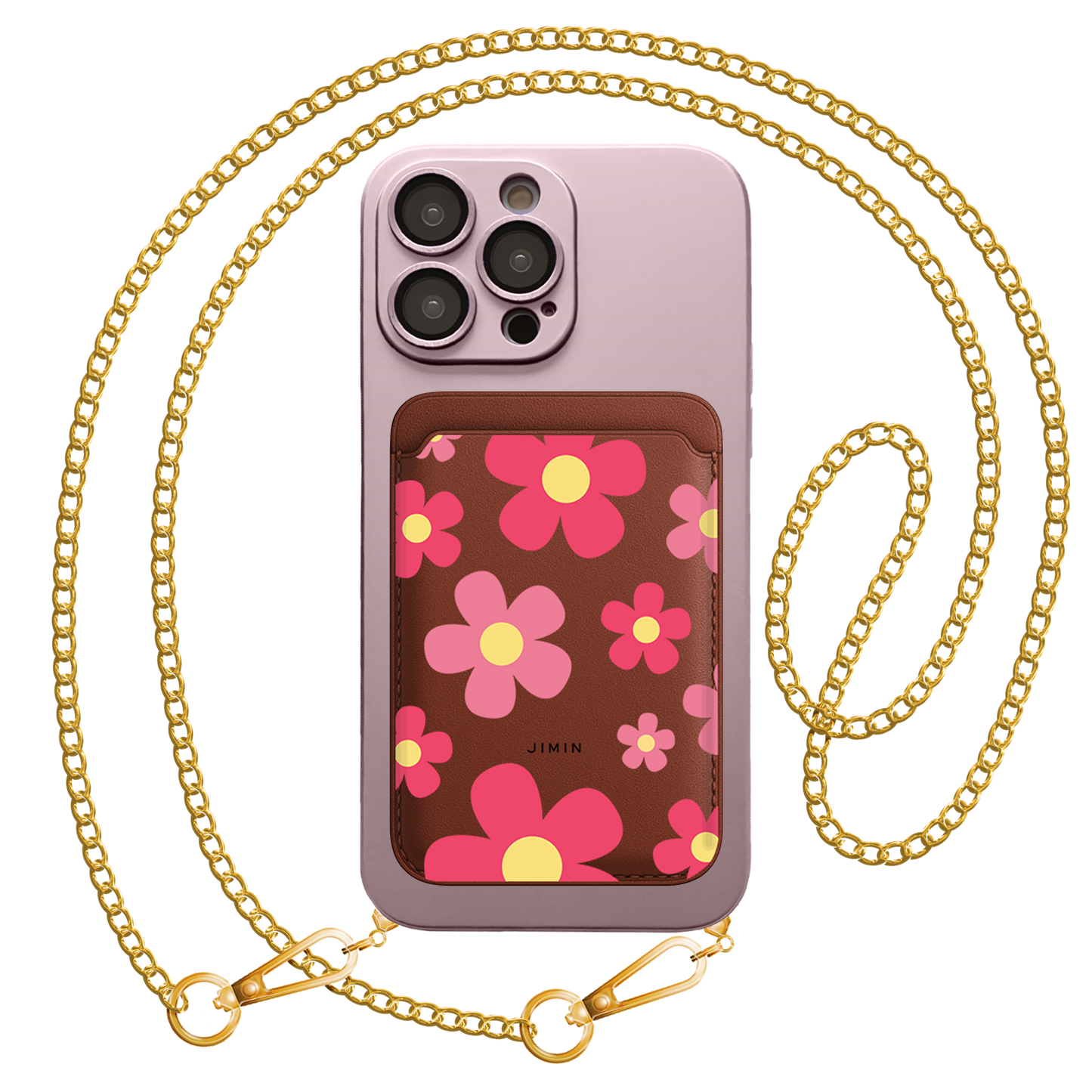 iPhone Magnetic Wallet Silicone Case - Daisy Blush