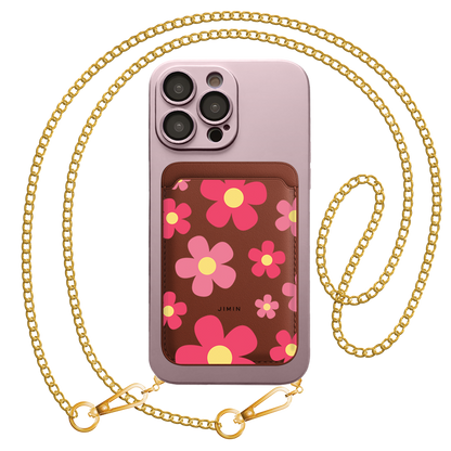 iPhone Magnetic Wallet Silicone Case - Daisy Blush