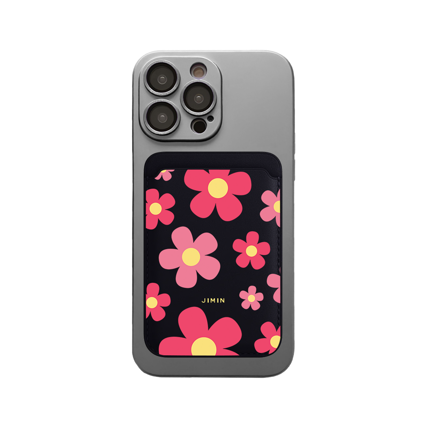 iPhone Magnetic Wallet Silicone Case - Daisy Blush