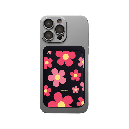 iPhone Magnetic Wallet Silicone Case - Daisy Blush
