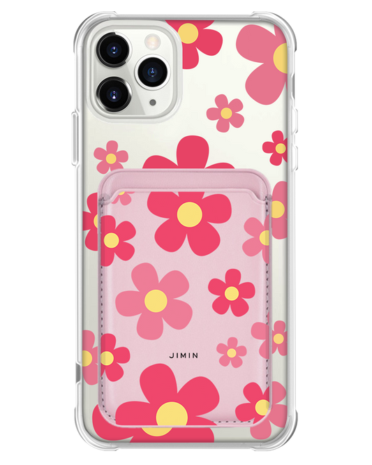 iPhone Magnetic Wallet Case - Daisy Blush