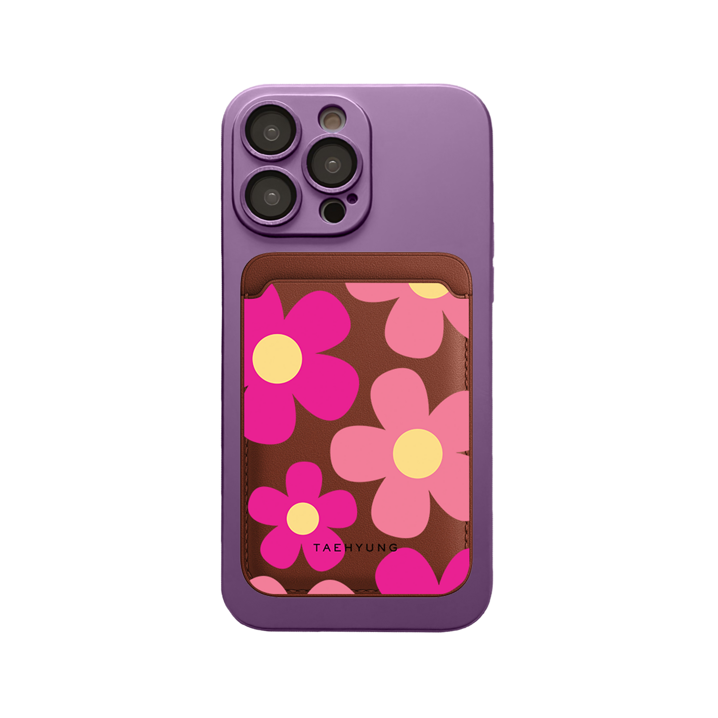 iPhone Magnetic Wallet Silicone Case - Daisy Delight