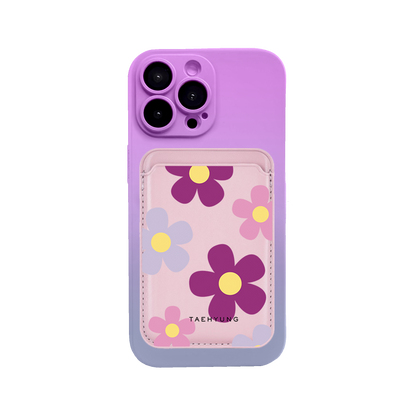 iPhone Magnetic Wallet Silicone Case - Daisy Paradise