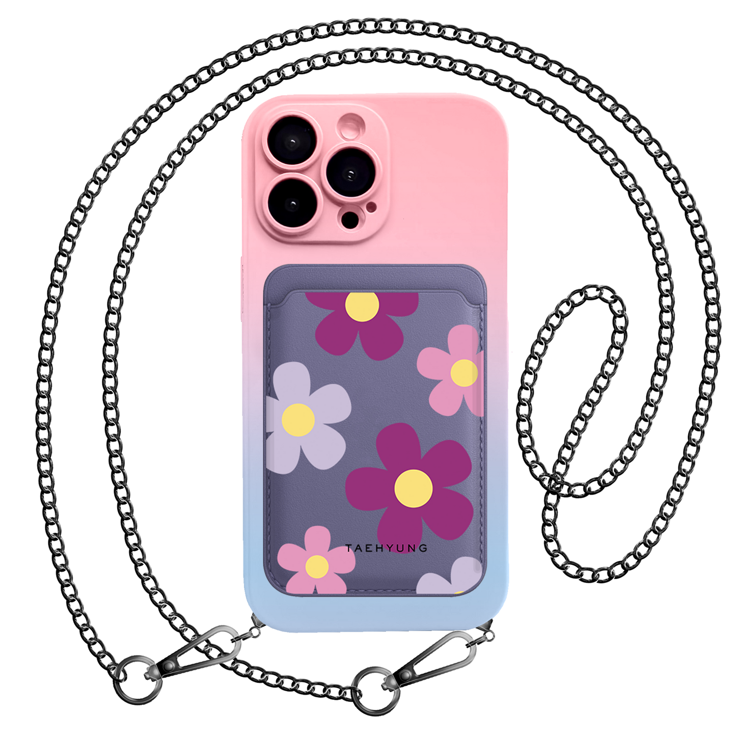 iPhone Magnetic Wallet Silicone Case - Daisy Paradise