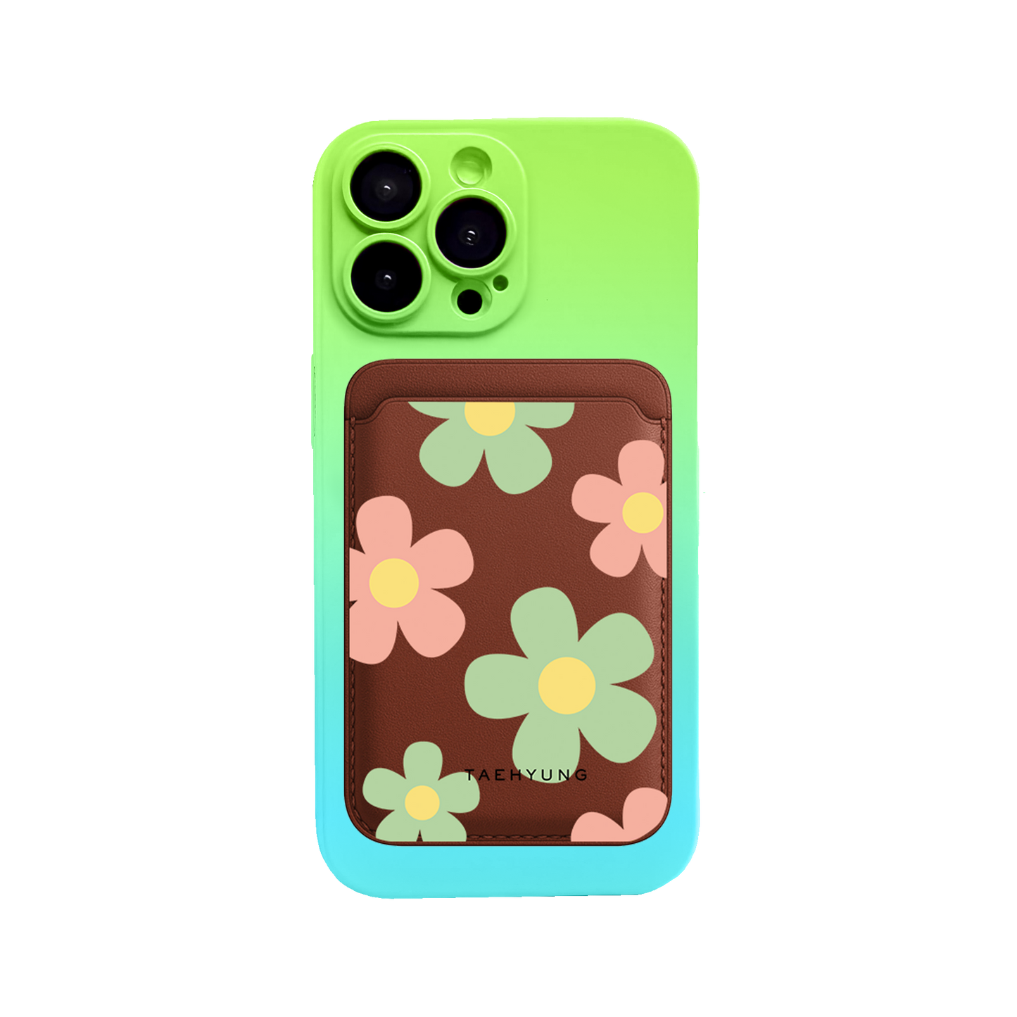 iPhone Magnetic Wallet Silicone Case - Daisy Spring