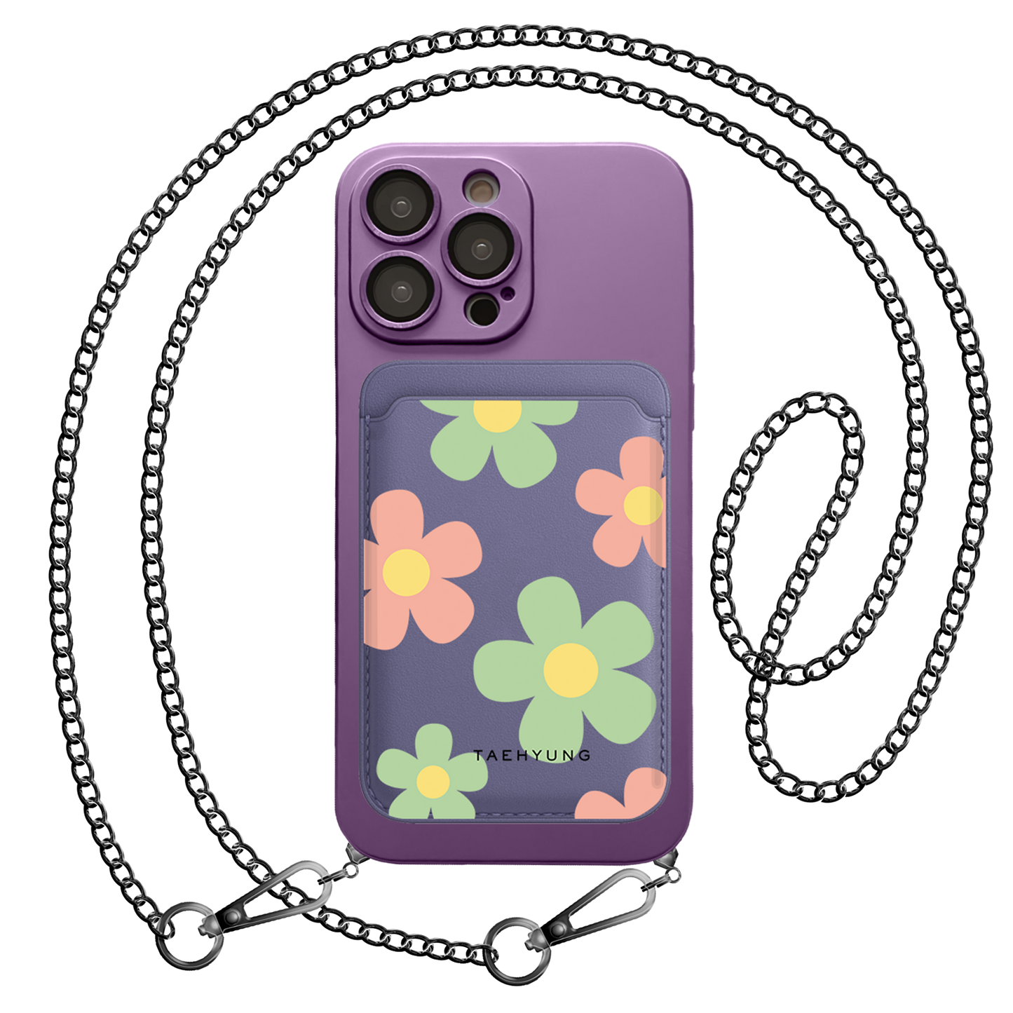 iPhone Magnetic Wallet Silicone Case - Daisy Spring