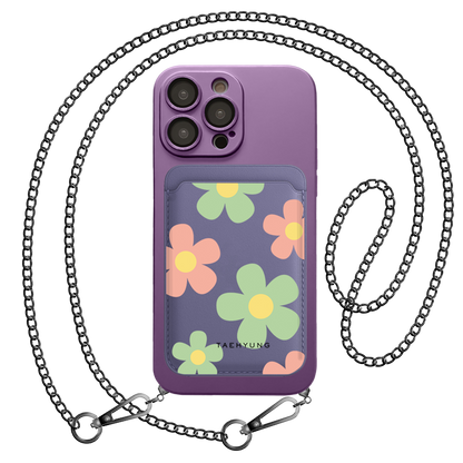 iPhone Magnetic Wallet Silicone Case - Daisy Spring