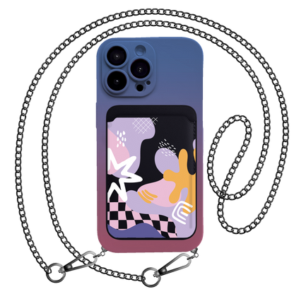 iPhone Magnetic Wallet Silicone Case - Abstract Flower 4.0