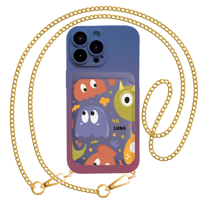 iPhone Magnetic Wallet Silicone Case - Cute monster 1.0
