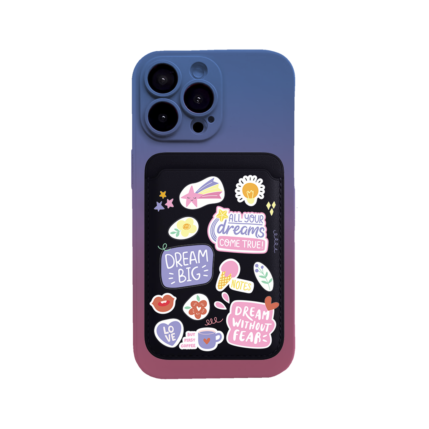 iPhone Magnetic Wallet Silicone Case - Dream Sticker Pack