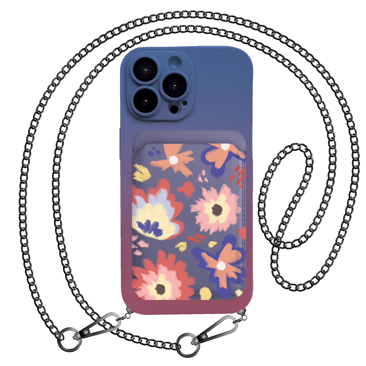 iPhone Magnetic Wallet Silicone Case - Flower Lovers