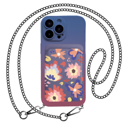 iPhone Magnetic Wallet Silicone Case - Flower Lovers