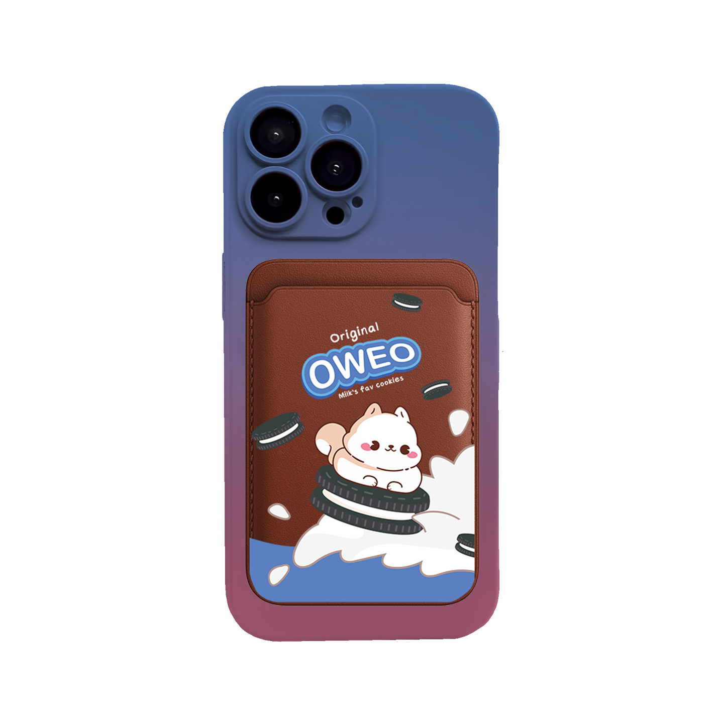 iPhone Magnetic Wallet Silicone Case - Oweo Dog